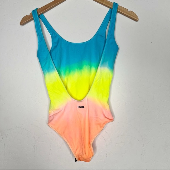 TRIANGL Ombre Rainbow One Piece Low Back Swim Suit NWT - Picture 4 of 11